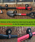Heavy Duty Magnetic Garage Organizer Straps holding tools on metal surface, showcasing Velcro straps and magnetic hooks.