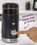 Automatic Coffee Grinder With Five Presets And Twelve Cup Capacity For Home Use Hands Free Grinding Easy Clean Chamber