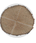 10-inch round clear acrylic center finder compass with white printed circle markings for drawing circles, lathe work.