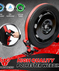 Heavy Duty Wheel Chock Tie Down Kit With Ratchet Straps For ATV UTV And Lawn Mower 4400 Pound Break Strength Built To Last