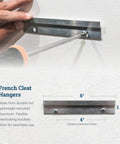 Beefy Heavy Duty Mirror Hanger Kit With 6 Inch Aluminum Z Clips 3 Pairs 50 Lb Capacity Wall Mount Brackets shown with installation details