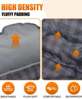 High density fluffy padding highlighted on heavy duty camping chair for adults ultra padded folding XL oversized wide seat.