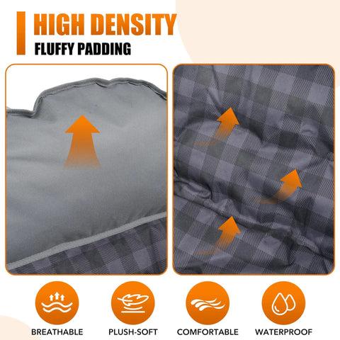 High-density fluffy padding detail on Two Pack Heavy Duty Padded Folding XL Camping Chairs with Cup Holders Supports Up To 500 Lbs
