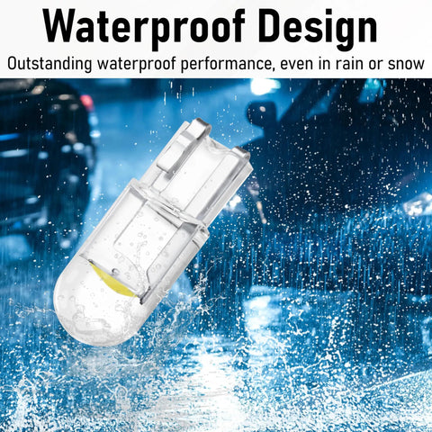 Waterproof 30 Pack 194 LED Bulbs T10 Wedge COB Ultra Bright 6000K Cool White For License Plate in rain