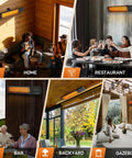 Powerful 1500W Outdoor Patio Heater With Remote Control IP65 Waterproof All Weather Design Wall Mounted Indoor Outdoor