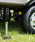 Installed Hall Effect Ground Control 3 Point 0 Replacement Auto Level Remote Rear Sensor on RV leveling system