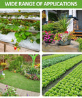 164Ft Drip Irrigation Kit for Gardens and Yards, Auto Watering System displayed in various garden settings with plants and flowers