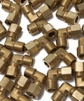 Heavy Duty Brass Compression Elbow 90 Degree Connector Fits 5 16 Inch Tubing With 1 4 Male Npt Thread Includes Nuts And Ferrules Bulk Pack Of Two Fifty Knockout Quality For Smooth Pipe Runs And No Leak Job Sites.