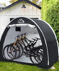 Waterproof Bike Shed Tent For Two Bikes, 6.6Ft Outdoor Storage With Window Design, Oxford Fabric Shelter shown with two bikes inside