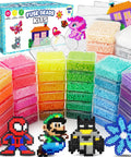 Colorful Fuse Beads Kit 31000 5mm With 48 Colors All In One Craft Set, includes boxes, pegboards, and character designs.