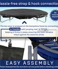 6Ft Round Trampoline Weather Cover For All Weather Protection showing strap and hook connection for easy assembly