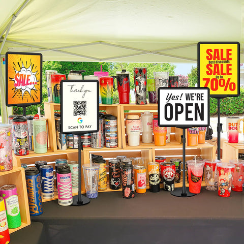 Adjustable Poster Sign Stand 8.5 By 11 Inches For Table Top And Floor Use Height Adjustable Sign Holder For Advertisements