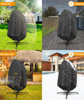 Waterproof Outdoor Egg Chair Cover For Hanging Swing 500D Oxford in diverse weather conditions shown in four seasons