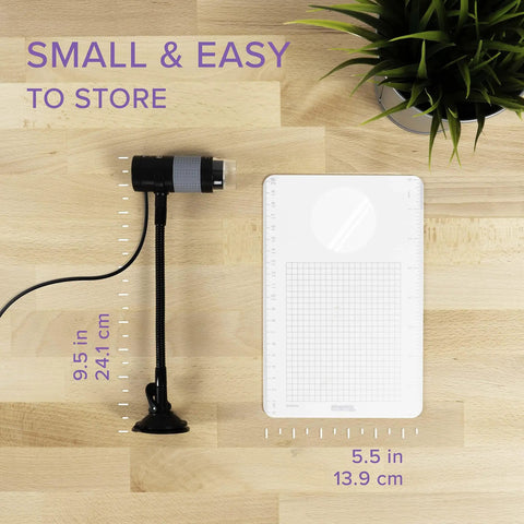 250x USB Digital Microscope With Flexible Arm Stand, 2MP Micro Camera, Handheld USB And USB C, Compatible With Windows Mac ChromeOS Linux Android iPad, Ideal For Electronics Soldering And Coin Microinspections. Small foldable microscope with base and ruler