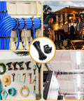 Collage showing uses of Magnetic Zip Tie Mount Base Set With 110 Pieces 26Lb Strong Hold Multipurpose Magnetic Cable Tie Clips