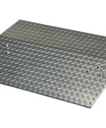 Top Shelf Aluminum Hand Truck Dock Plate 36 X 24 Inches for Loading Dollies and Carts, heavy-duty diamond plate design.