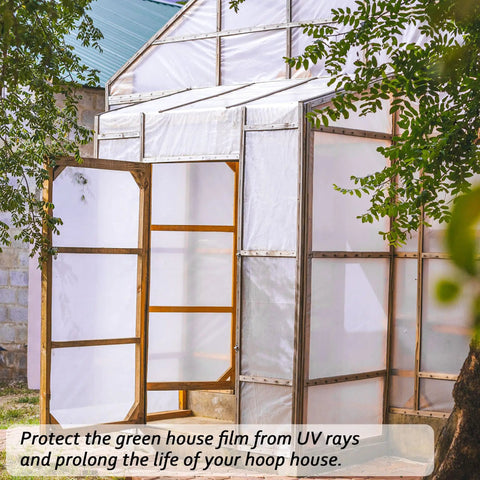 Six Point Five Feet By Nine Point Eight Feet Clear Greenhouse Plastic Sheeting Durable Polyethylene Film For Farm And Garden Transparent Tear Resistant Greenhouse Covering Heavy Duty Plastic Film