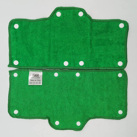 Green Velvet Terry Sweatband for Hard Hats Snap On Liner Washable Keeps Sweat Dry Soft Absorbent 6 Pack open view