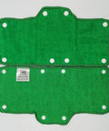 Green Velvet Terry Sweatband For Hard Hats, Washable Snap On Liner, 3 Pack, Ultra Soft And Absorbent material with eight snaps.