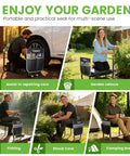 2-In-1 Garden Kneeler And Seat For Seniors And Garden Lovers, Heavy-Duty Foldable Bench used for car repair, gardening, fishing, shrub care, and camping.