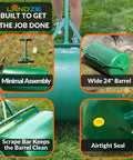 24 Inch Poly Lawn Roller With Fifteen Point Eight Gallon Water Fill Heavy Duty Sod Roller For Pressing In Grass Seed visualization