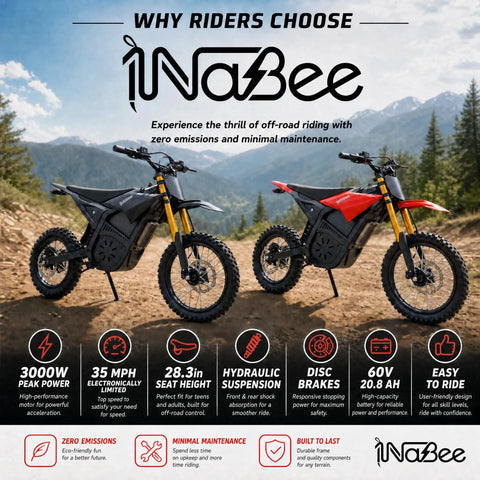 Crazy Fast 60v Electric Dirt Bike With 3000W Peak Power And Huge 20AH Battery Built For Teens And Adults Plus Full Hydraulic Brakes Sweet Mountain Off-Road Suspension For Wild Rides, black and red