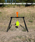 Three Eighths Inch AR500 Popper Steel Target 12 Inch Pop Up Resetting Shooting Target with stand on outdoor range