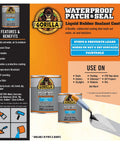 Gorilla Waterproof Patch And Seal Liquid Black 16 Ounce Package Pack Of 6 with trowel application for sealing surfaces.