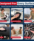 Ultra Absorbent Microfiber Cleaning Cloth 12.5x12.5 Inches, 300 GSM used on various surfaces like rims and monitors
