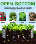 Diagram of 3 Pack Galvanized Raised Garden Beds 2 By 2 By 1 Foot Outdoor Planters for Vegetables and Flowers showing open-bottom design