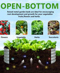 Two Pack Galvanized Raised Garden Beds 24x24x12 Inches Outdoor Planter for Vegetables and Flowers showing soil drainage setup