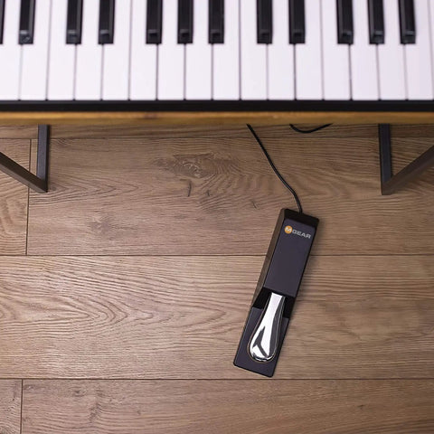 Universal Sustain Pedal With Piano Style Action For MIDI Keyboards And Digital Pianos Heavy Duty Chrome Foot Pedal
