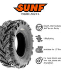 A024 25x10-12 ATV UTV Mud Trail Tire 6 Ply Heavy Duty All Terrain Grip For Mud Sand And Rocks On 12 Inch Rims overview