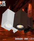 Square LED Outdoor Wall Mount Up and Down Light 33W 5000K Bronze DLC Listed 3,489 Lumens UL Wet Location display.