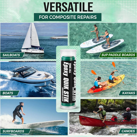Premium Grade No Sweat Epoxy Putty Stick For Patching Fiberglass Surfboard And Paddleboard Dings Waterproof Quick Fix Adhesive Glue Molding Paste Repair Kit in various watercraft settings