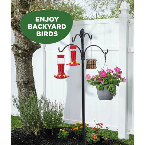Set Of 2 10 Ounce Hummingbird Feeders With Built In Ant Guard, Wide Mouth For Easy Filling, Circular Perch With Multiple Feeding Ports