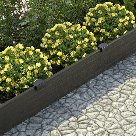 Metal Landscape Edging Stakes Kit With Twenty Pieces Eight And A Half Inch Garden Anchors used in flower bed