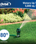 Six Spray Patterns Gear Drive Sprinkler On Metal T Spike For Customizable Lawn Watering Coverage viewing flowers and lawn