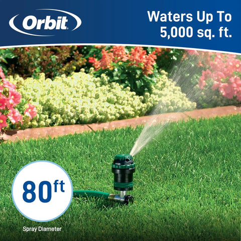 Six Spray Patterns Gear Drive Sprinkler On Metal T Spike For Customizable Lawn Watering Coverage viewing flowers and lawn