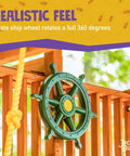 Captain Ship Wheel Swing Set Accessory With 20 Inch 360 Degree Rotating Wheel on Wooden Playset