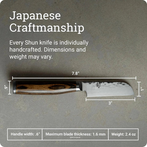 Premier 3 Inch Vegetable Knife With VG MAX Core And Damascus Stainless Steel Cladding Pakkawood Handle for precise cutting