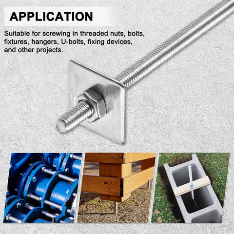 Rugged M4x40mm Stainless Threaded Rod Set With Nuts And Washers 304 Stainless Steel used for mounting in hardware projects