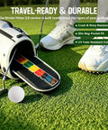 2 Pack Golf Putting Ruler And Stroke Meter 2.0 Training Aid With Color Coded Guides For Precise Distance Control And Smooth Putt Like A Boss Master Your Putt Consistency On The Green Everyday Practice Tool For Serious Players. White color-coded putting trainer in golf bag