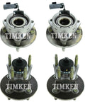 Front and Rear Wheel Bearing and Hub Assembly Kit for Chevrolet Cobalt FWD Beefy Replacement Set with Sealed Bearings