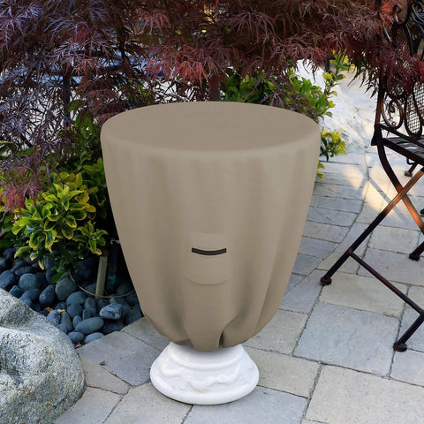 Winter Round Bird Bath Cover For Outdoor Use, Waterproof And UV Resistant All Season, Beige 24 Inch on garden basin