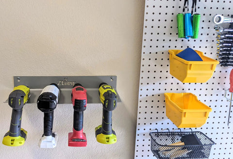 Cordless Drill Tool Organizer Wall Mount Rack For Garage Organization And Power Tool Storage Pegboard Friendly Drill Holder