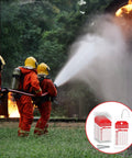 Clear Fire Extinguisher Inspection Tag Covers 3.4 x 7.3 Inch Handy Pack with Tamper Seals, shown with firefighters in action