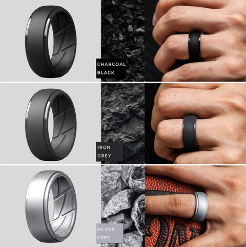 Mens Silicone Wedding Ring With Breathable Rubber Band Crafted To Handle Daily Grinds And Heavy Sweats Flexible Cushy Feel Locks In Securely For Gym Days Trail Runs Or Weekend Chores Trusted Go Anywhere Band