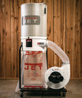 Vortex Cone Dust Collector With 2 Micron Canister Filter, 2 HP Motor, 230V Single Phase, woodworking dust system in a shop