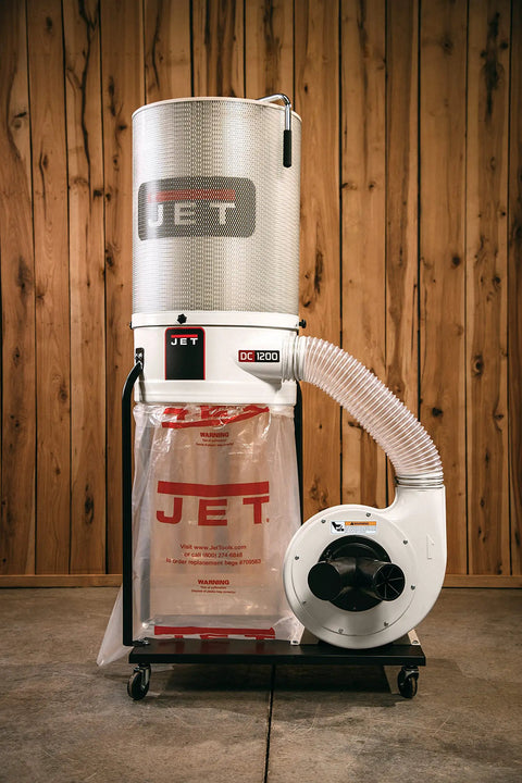 Vortex Cone Dust Collector With 2 Micron Canister Filter, 2 HP Motor, 230V Single Phase, woodworking dust system in a shop